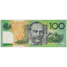 AUSTRALIA 1996 . ONE HUNDRED 100 DOLLARS BANKNOTE . EVANS/FRASER . TEST NOTE . LAST PREFIX CS96